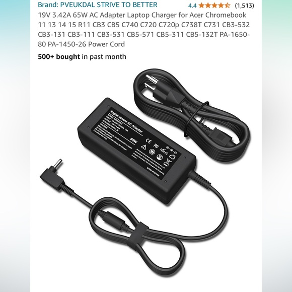 Easy style 65W 19v 3.42A laptop adapter with charger - Picture 1 of 10